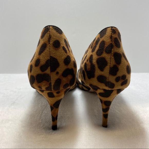 Pointed Toe Leopard Print Suede D’Orsay Stilettos - Picture 5 of 8